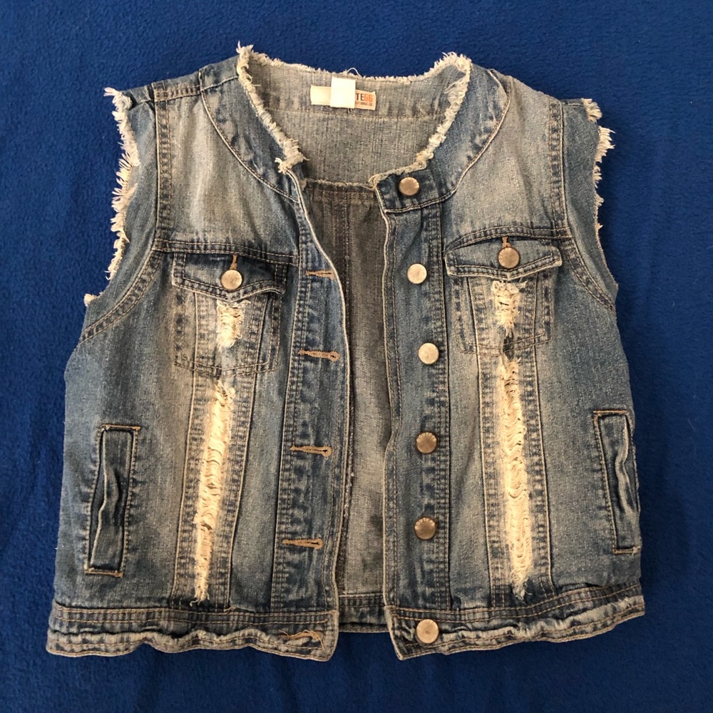 Route 66 Denim Distressed Vest